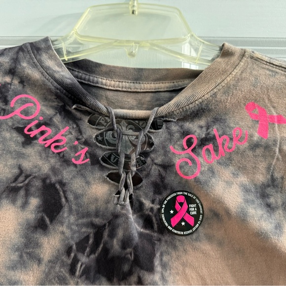 NEW Affliction Breast Cancer Pink Ribbon Tee Short Sleeve T-Shirt Top - Picture 2 of 5